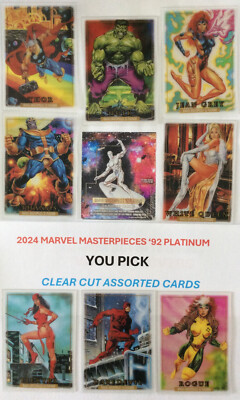 2024 Marvel Masterpieces '92 Platinum CLEAR CUT - YOU PICK Assorted Cards