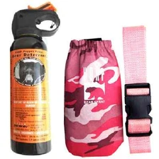 UDAP Pepper Power Bear Spray Repellant w/ Pink Camouflage Holster And Belt