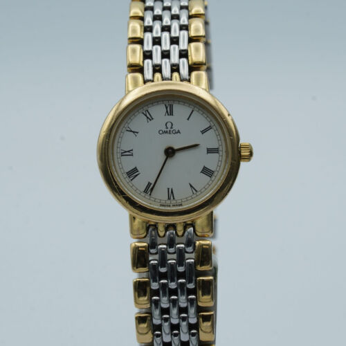 OMEGA De Ville Ladies Quartz Vintage RAR 20MM Steel/Gold Pretty 795.0897 OM261