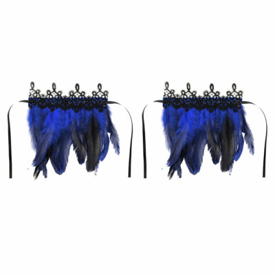 Gothic Feder-Armband Mit Schnappverschluss – Lila-blau, Für Cosplay, Halloween & Partys