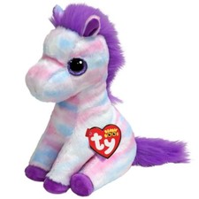 OFFICIAL TY BEANIE BOOS HAYDEN HORSE PURPLE MULTI  REG 6"/15CM SOFT TOY 37378