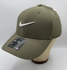 Nike Olive Green Club Cap White Embroidered Swoosh Adjustable M/L FB5625-222