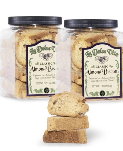 La Dolce Vita Classic Almond  Italian Biscotti 34 Ounce Container 2 Count - product listing photo