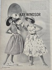 1956 Dovima  Womens Kay Windsor Jeanne Barrie Dress vintage fashion ad 