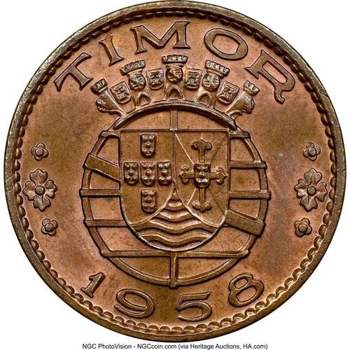 TIMOR 1958 30 Centavos, NGC MS65BN, PROVA/ESSAI [Portugal/Asia]
