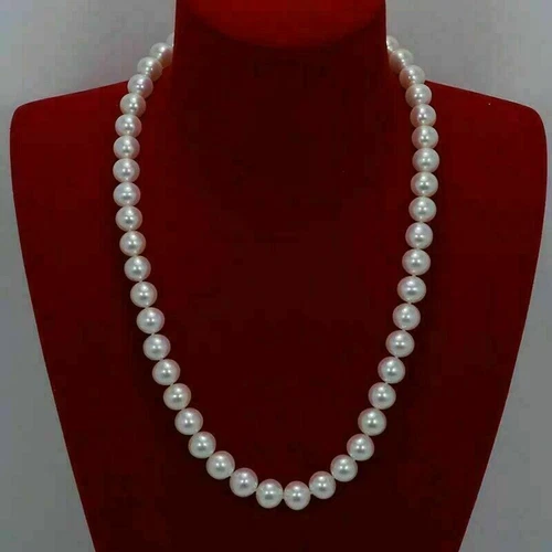 20” 18“  AAAA Japanese Akoya 7-7.5 mm white pearl Necklace 14K Yellow Gold clasp
