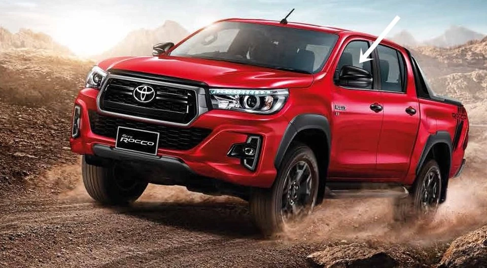 OEM STANDARD SIDE MIRROR COVER BLACK TOYOTA HILUX REVO ROCCO FORTNER 2016-18  - Imagem 2 de 4