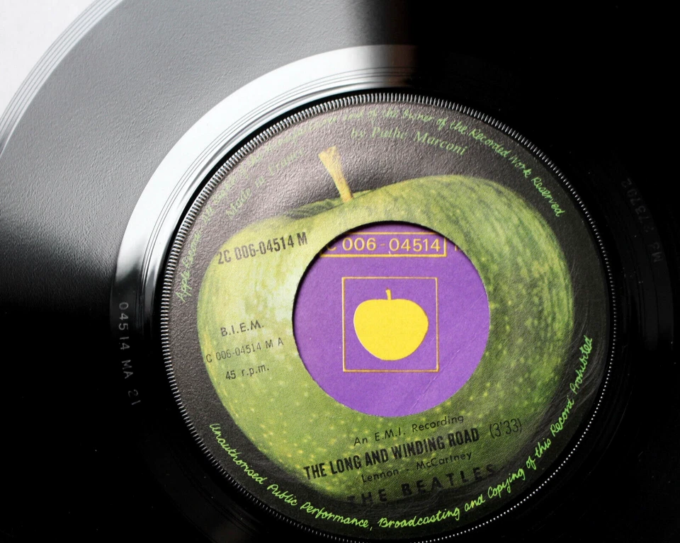 RARE COVER MONO THE BEATLES LONG WINDING ROAD FOR YOU BLUE 7" VINYL GET BACK ERA - Image 2 of 4