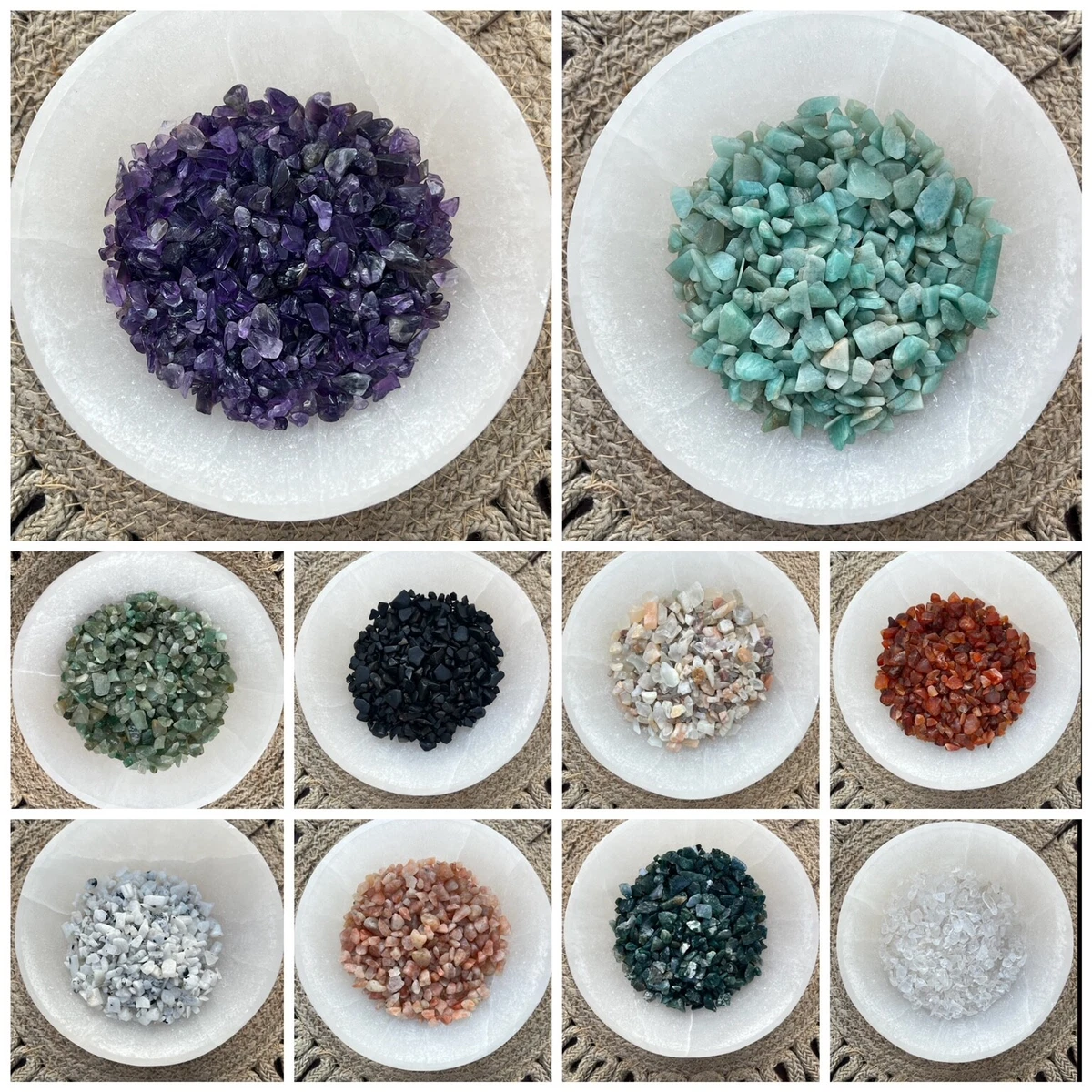 GRADE A Semi-Tumbled Gemstone Mini Chips 8 oz Natural Small Crystals 4mm -  10mm