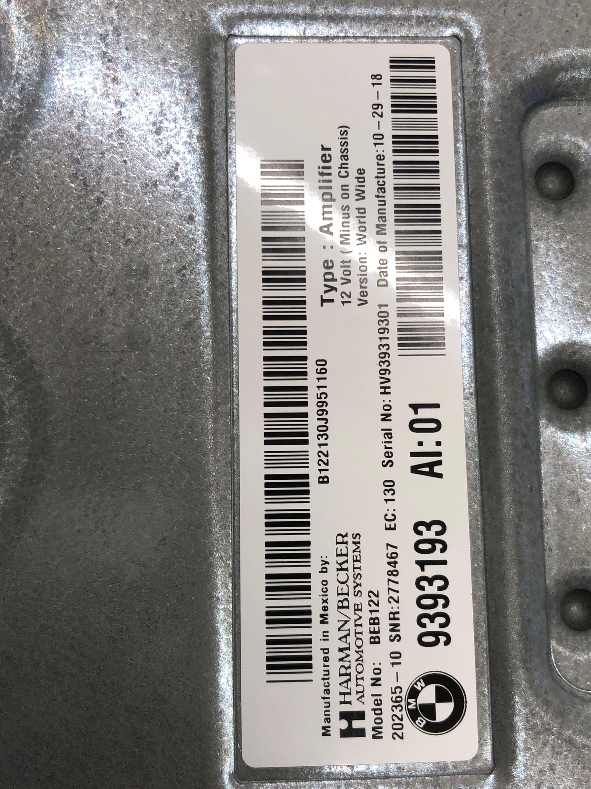 Genuine BMW X6 Amplifier 65-12-9-393-193 for sale online | eBay 