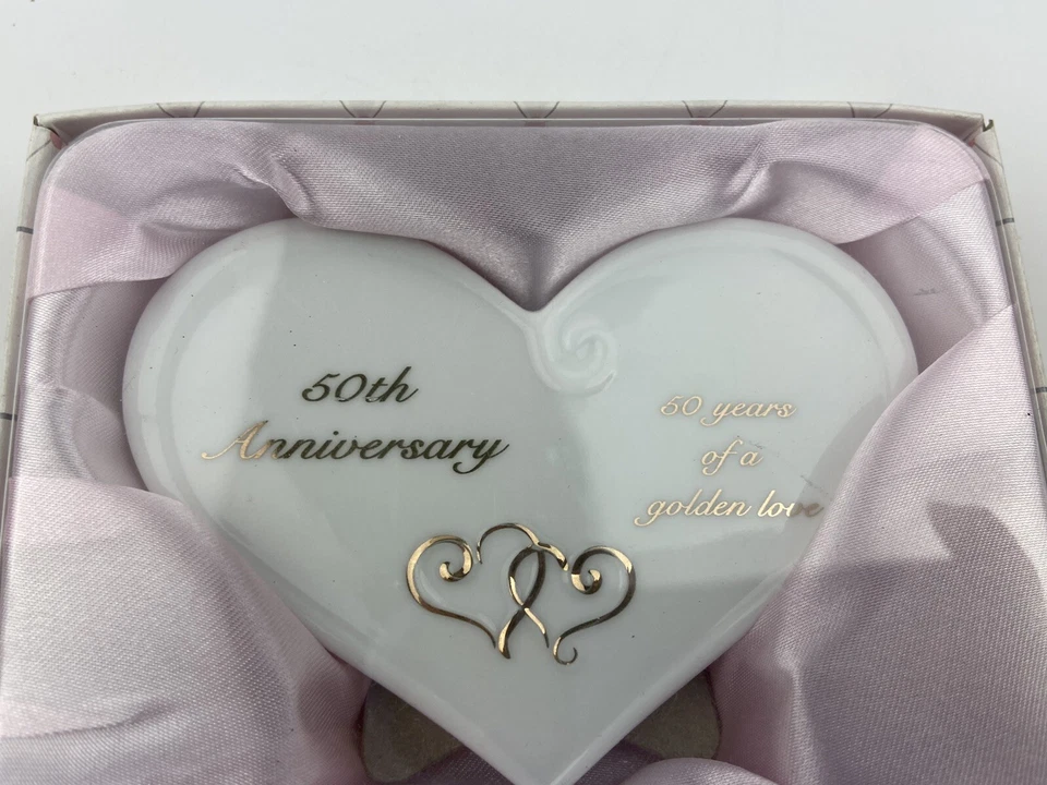 PORCELANA RUSS 50 ANIVERSARIO MENSAJE PLACA CORAZÓN Foto 2 de 4