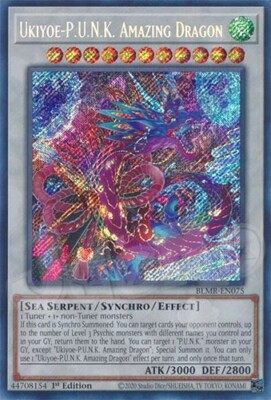 Yugioh Ukiyoe-P.U.N.K. Amazing Dragon - 1st Edition Secret Rare NM - Free Holo