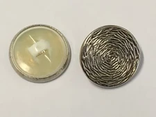 10 Buttons 0 23/32in Metal Plastic Silver Coloured 3387