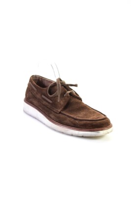 Vince Mens Suede Lace-Up Platform Loafer Sneakers Chestnut  display picture 1