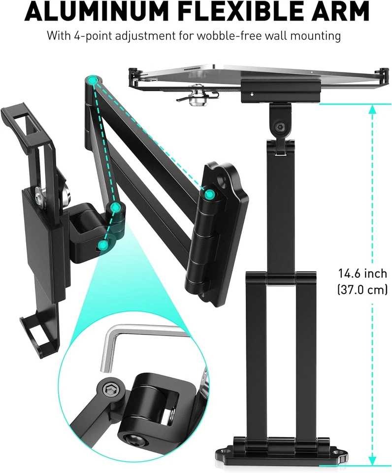 Supporto Da Parete per Tablet/Ipad/Ardesia/Fuoco Da 7 a 11 Pollici, Porta per Ta - Immagine 3 di 4