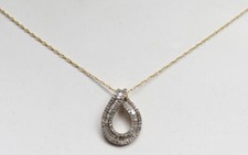 BEAUTIFUL 10K GOLD  DIAMOND PENDANT NECKLACE W/ 16" CHAIN