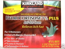 Kirkland Signature Maximum Strength HYDROCORTISONE 1% Plus 8oz, Anti-Itch Cream