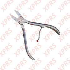 Nail Nipper, 4", Slightly Curved Jaws, Roller Spring Handle
