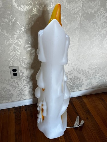 36" Blow Mold Halloween 2 Sided Melting Ghost Face Candle General Foam ...