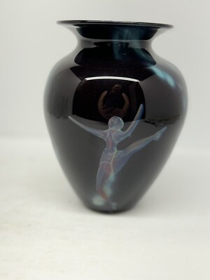 Elodie Holmes ? Not Signed Dancing Figures Vase 6  Read