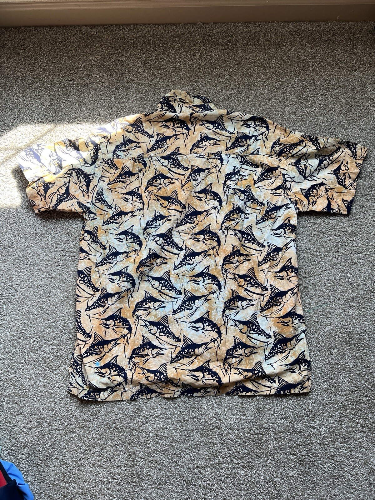 Rum Reggae Button Up Sword Fish Pattern 100% Cott… - image 2