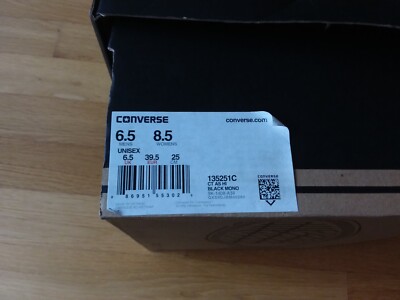 Converse Chucks AS Hi Black Mono 135251C  schwarz  Neu Gr: 39,5 , Neu mit Karton