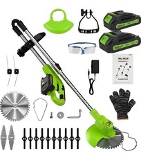 Foldable Cordless Garden Strimmers, Electric 21V Grass Trimmer with 2 X 2000mAh