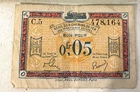 Old banknote Régie des chemins de fer des Territoires Occupés WW2