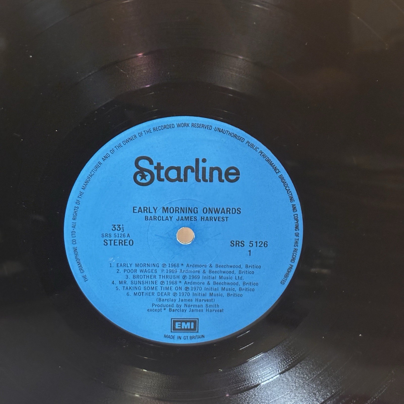 Barclay James Harvest - Early Morning Onward - 12" Vinyl Record - VG+/VG+