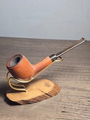 Vintage Whitehall Leather Wrapped Briar Tobacoo Pipe -Italy Billiard Very Good