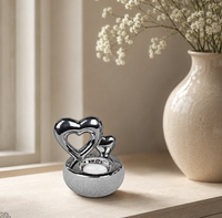 Formano Skulptur Teelichthalter Mit Herz Aus Keramik Grau Silber -705686