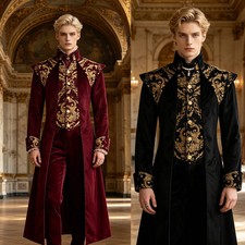 Men's Medieval Victorian Tailcoat Cosplay Costume for Halloween Carnival Party