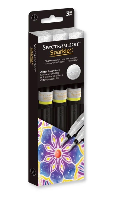 Spectrum Noir Sparkle - CLEAR OVERLAY (3pk)  By Crafters Companion - FREE UK P&P