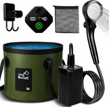 Portable Camping Shower, 6000Mah Rechargeable Shower Pump, Large Capacity Foldab