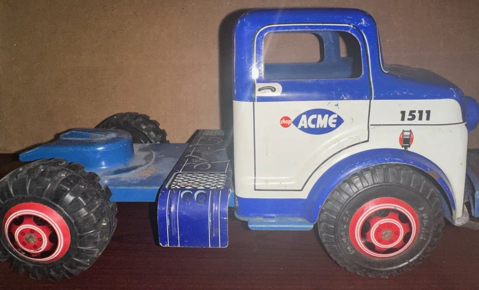 Прессованная сталь ACME 1511 1899 Markets Полутрактор Прицеп Игрушка Lumar ВИНТАЖ - Изображение 2 из 4