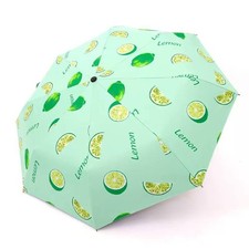 Fruit Print Folding Umbrella UV Protection Sun Rain Parasol Student Compact