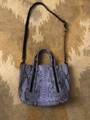Aimee Kestenberg Blue Cobra Catch Me If You Can Leather Crossbody Satchel Purse 