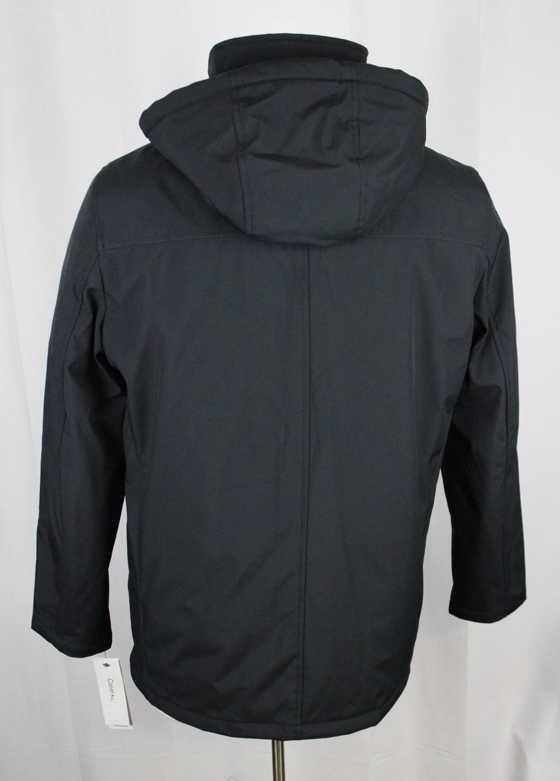 Calvin Klein Infinite Stretch Jacket Mens L Iron Grey Hooded Bib Coat CM024493 image 5