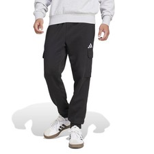 adidas Men's Essentials FEELCOZY Fleece Cargo Pant, M, Black/White 