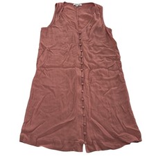 Madewell Dress Womens X Small Pink Button Front Sleeveless Tank Mini