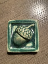 2014 Raised Acorn Glazed 45mm Square  Pewabic...