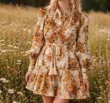 Alemais derby mini dress size AU 8 / US 4 Shirtdress Belted Floral Cotton Picnic