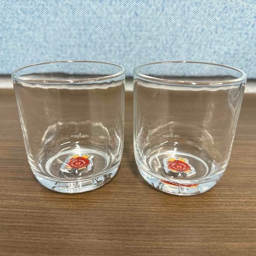 Set of 2 Unused 3.5" Jim Beam Whisky Lowball Glasses w/ Inset Logo on the Bottom - Picture 2 of 7