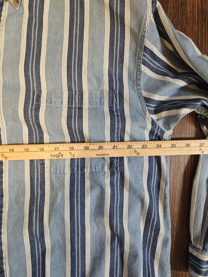 Canyon River Blues Para Hombre Azul Occidental Abotonado Talla XL Azul Rayas Manga Larga Foto 2 de 4