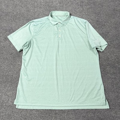 Johnnie-O Polo Shirt Mens XL Green Solid Eagle Brook Country Club Golf Stretch