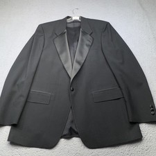 Vintage Christian Dior Tuxedo Jacket Mens 44L Black Wool Satin Lapel USA 80s