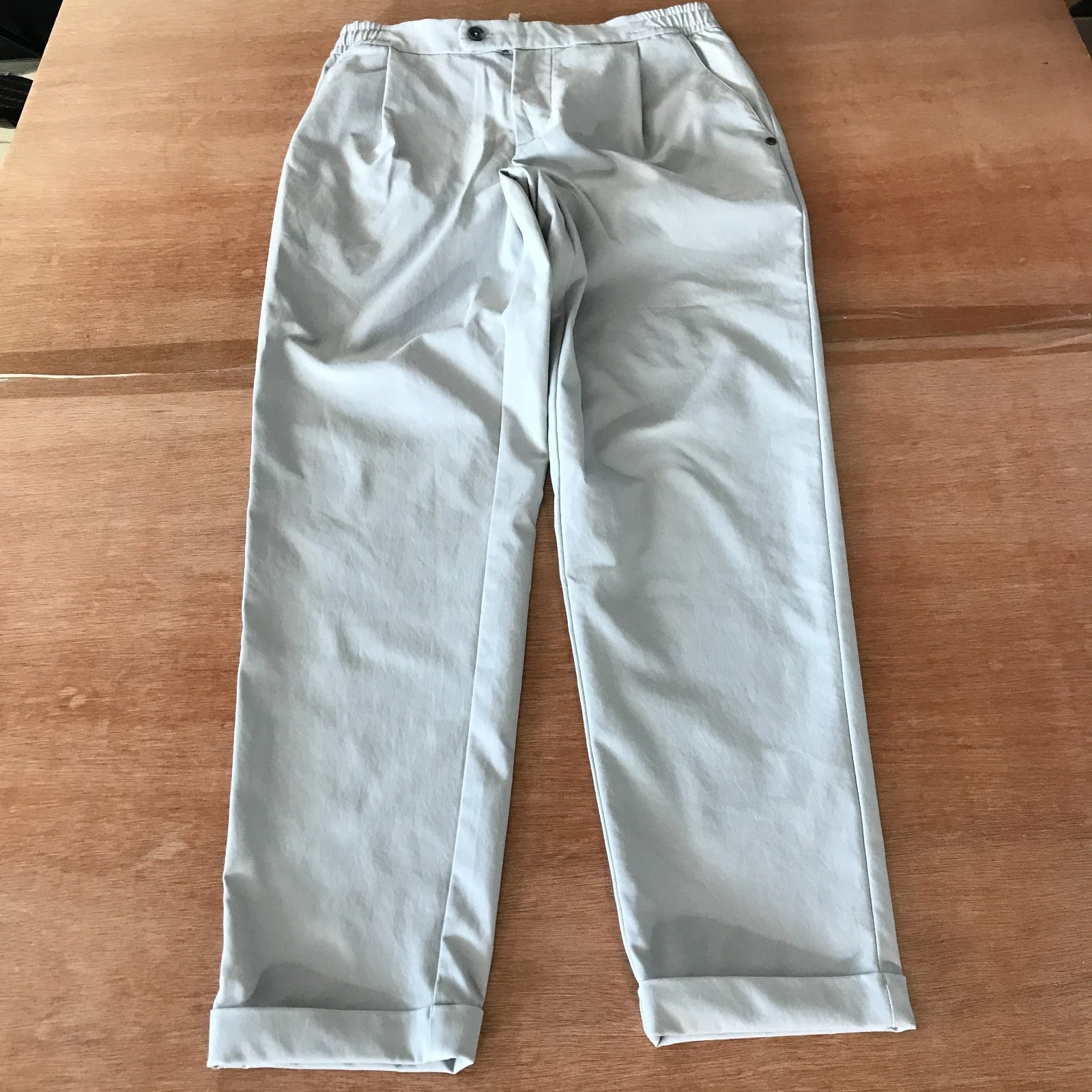 Vuori Cascade Pants Men 30x27 Blue Mid Rise Elastic Waist Zip Pocket Tie Waist