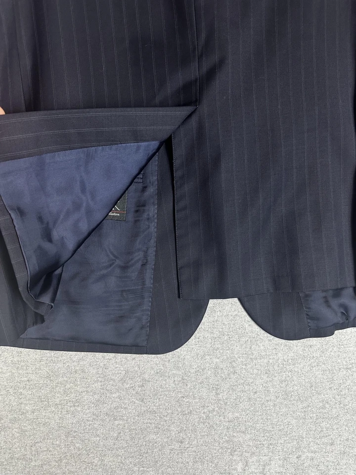 Jos. A. Traje de banco para hombre 46R azul marino a rayas lana 2 piezas colección exclusiva Foto 4 de 4
