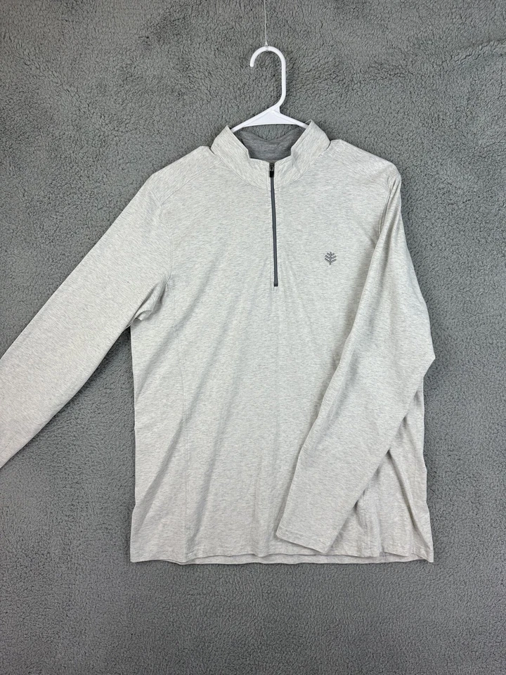 Suéter Coolibar Mujer XL Marfil Cuarto Cremallera UPF 50+ Protección Solar Manga Larga Foto 2 de 4