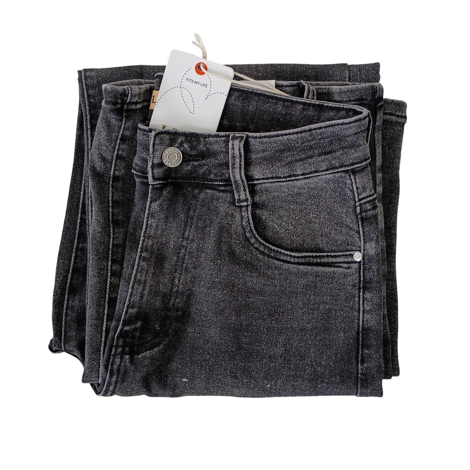 Parisian NWT Wide Leg High Waist Charcoal Black Denim Jeans W27x32T FR38 LUSA image 10